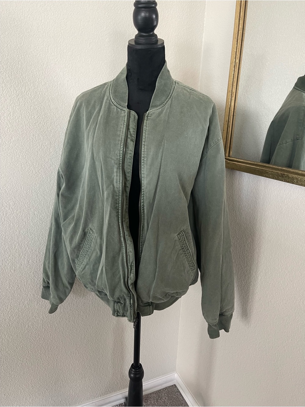 GAP Washed Sage Green Bomber Jacket